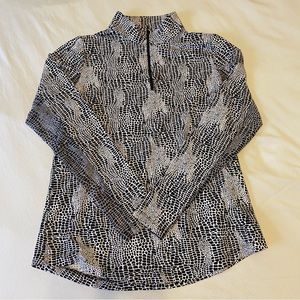 IBKUL UPF 50 Quarter Zip Long Sleeve Pull Over Top Size Small